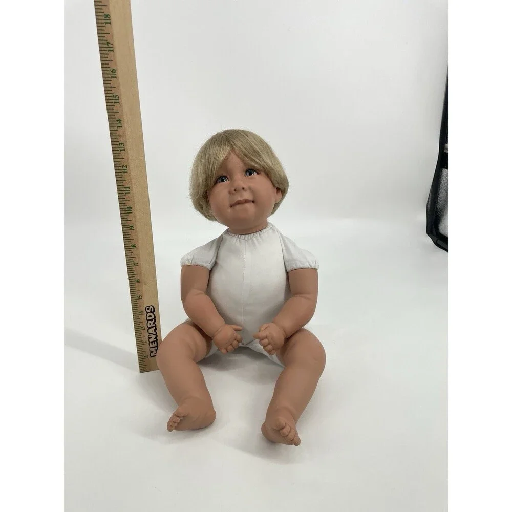 Apple Valley Doll Works 22” Blonde Blue Eyes Vinyl Doll Secrist Toys Vintage